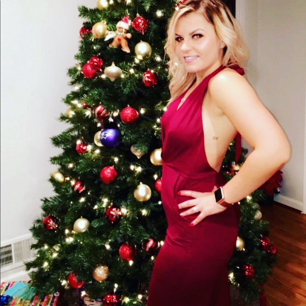 Lulus Can’t Hardly Wait Burgundy Halter Jumpsuit